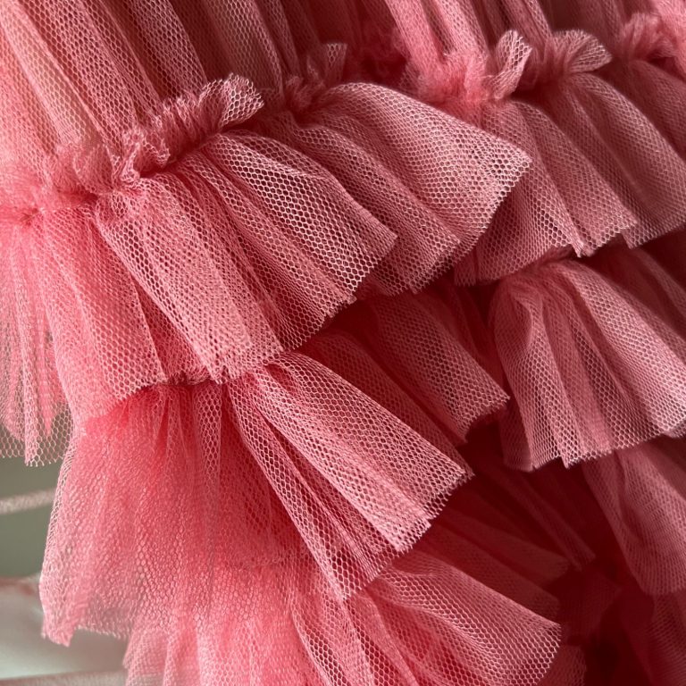 Pink Tulle Skirt with clashing waistband